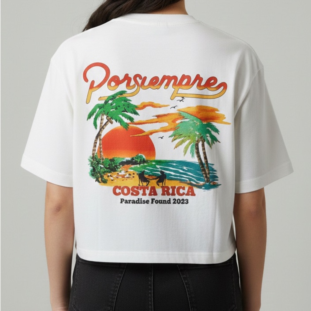 CHERRY LOS ANGELES Por Siempre Costa Rica White Graphic T-Shirt XS
